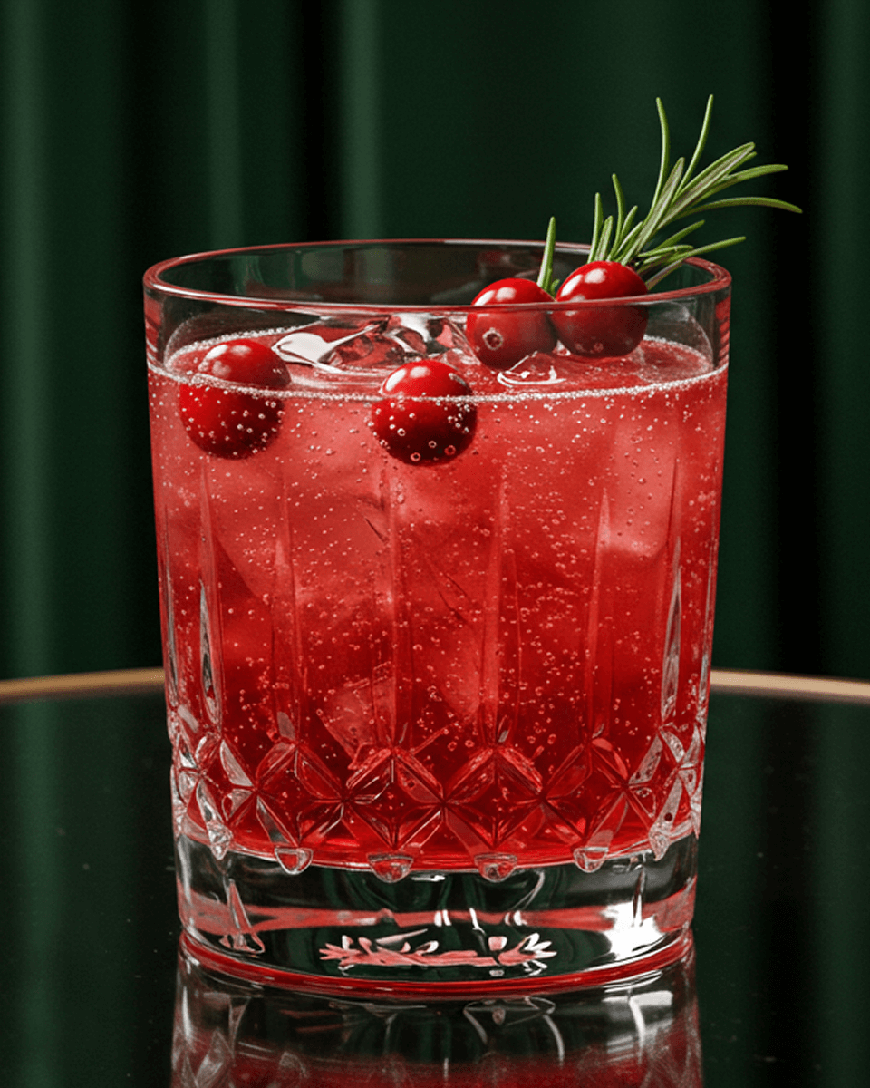 Cranberry Gin Fizz cocktail made with Mystique Gin, featuring fresh cranberry and a fizzy, refreshing presentation